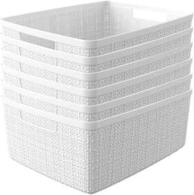 253952  Keter Home Curver Jute Decorative Plastic Organization Set Of 6