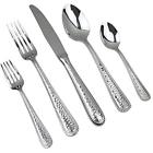 Khf019 Heavy Flatware Sets Duty Hammered Handle Extra Thick 712217088077