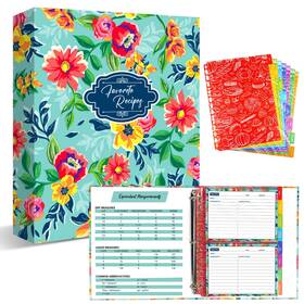 Fg-recipebinder02 Kidepoch Recipe Binder 8.5 X 11 Inch 3 Ring Kit With 50 Plastic Sleeves Pro