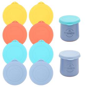 Kckbjar-laferm-s8p-a Kiicii La Fermiere Yogurt Jar Lids Silicone 8 Packs