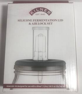 Kilner 010853273723 Silicon Fermentation Lid And Air Lock Set For 3 Litre Clip Top Jar -new