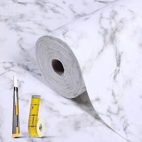 Whmb30900 Kimhan Drawer And Shelf Liner For Kitchen 12 Inch W X 354.3 L White Marble