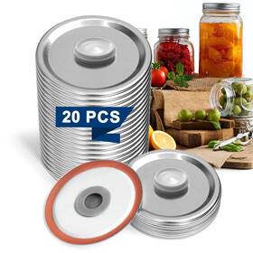Kimtoul 795847159034 Regular Mouth Canning Lids 20 Pcs Mason Jar With Custom Silicone Plugs Kimtoul 795847159034 Regular Mouth Canning Lids 20 Pcs Mason Jar With Custom Silicone Plugs