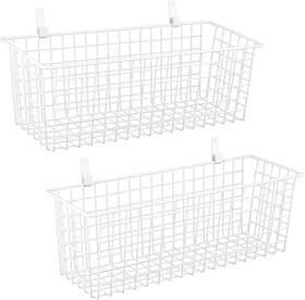 Kinlink 602016774977 2 Sets Extra Large Hanging Wall Basket White Metal Wire Baskets With Kinlink 602016774977 2 Sets Extra Large Hanging Wall Basket White Metal Wire Baskets With
