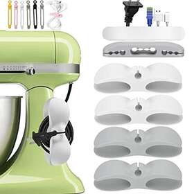 Cr09 Kitchen Cord Organizer For Appliances 4pcs- Appliance White 2 Grey Cr09 Kitchen Cord Organizer For Appliances 4pcs- Appliance White 2 Grey