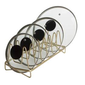 23379-sgold Kitchen Details Geode Lid Organizer Free Standing Pots And Pans Cutting B