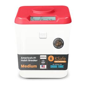 Ks01-in10-01pt01wb Kitchen Safe Time Locking Container For Phone Medium Pink Lid White Base Ks01-in10-01pt01wb Kitchen Safe Time Locking Container For Phone Medium Pink Lid White Base