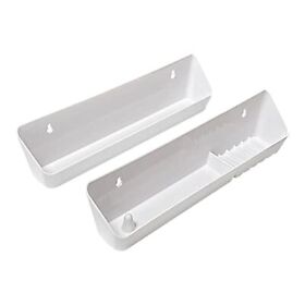 Kitchen Sink Front Trays Tip Out Tray Set 14 Inch Polymer Plastic White 2 Pack