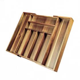 Kt28 Kiteiscat Acacia Wood Expandable Silverware Organizer Kitchen Utensil Drawer