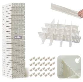 Kitment 647697171486 44pcs Drawer Dividers With Fixing Buckle Adjustable Organizer Storage