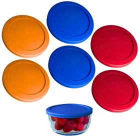 Klare Ware 657472361414 7 Cup/1.65 L Orange Red Blue Replacement Lids/covers For Pyrex 7202-pc C