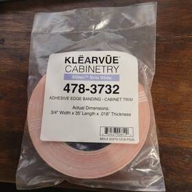 478-3732 Klearvue Cabinetry 854527008120 Cabinet Trim Adhesive End Banding Stoten Brite White 3/4in X 35ft 478-3732 Klearvue Cabinetry 854527008120 Cabinet Trim Adhesive End Banding Stoten Brite White 3/4in X 35ft