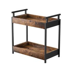 Gl-02 Klm Countertop Coffee Station Organizer 2 Tier Wooden Shelf For Co... Fast Ship