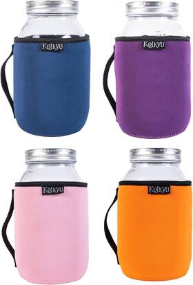 Msjs01 Koikyu 32oz Mason Jars Sleeves Neoprene Regular And Wide Mouth Jar Sleeve Msjs01 Koikyu 32oz Mason Jars Sleeves Neoprene Regular And Wide Mouth Jar Sleeve