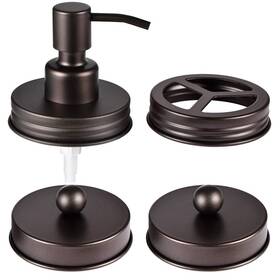 Lid916 Komashr Mason Jar Bathroom Accessories Lids Set 4pcs - Not Included Soap Dispe