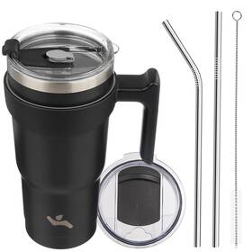 Konokyo 897114976071 20 Oz Tumbler With Handle And 2 Straw Lid Insulated Water Bottle Stainless Konokyo 897114976071 20 Oz Tumbler With Handle And 2 Straw Lid Insulated Water Bottle Stainless