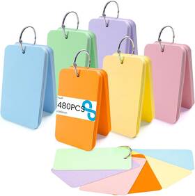 Hkl0189 Koogel 480 Pcs Colored Index Cards With Ring 3 Pcs-multicolored