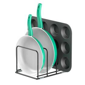 Phr-3 Korrtfid Kitchen Cabinet Organizer - Steel Cookware Rack Divided Holder With 3 Slots