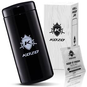 Kozo 704907954687 Black Glass Airtight Storage Jar With Uv Protection. Container