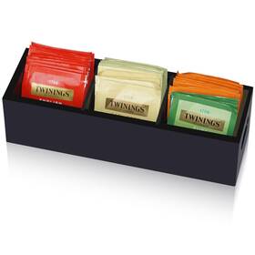 Krismax 760354521391 Tea Bag Organizer Wooden Box Holder Storage Containers With 3 Slots