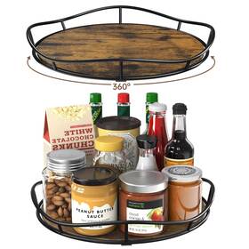 Ks0707 Kssiaz 2 Pack Lazy Susan Organizer For Table Top 10 Inch 9 Wood Turntable