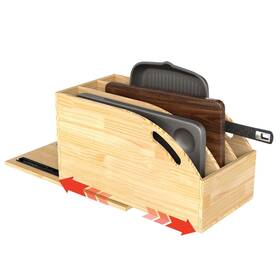 Usn40-0010 Kujibgy Pull Out Cookie Sheet Organizer For Cabinet Wooden Cutting Board R