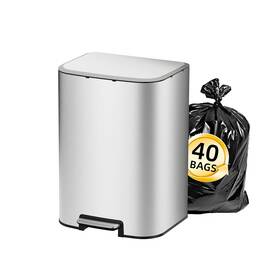 B8-20l Kuk 5.3 Gallon Kitchen Trash Can With Lid Heavy Duty Hands-free Stainless St B8-20l Kuk 5.3 Gallon Kitchen Trash Can With Lid Heavy Duty Hands-free Stainless St