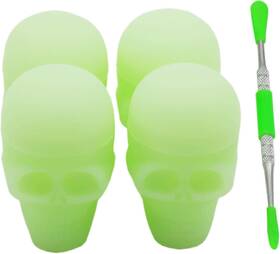 Kuvis 445014051069 15ml Skull Silicone Wax Containers Non-stick Concentrate Jars With Carving Tool