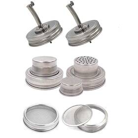 8541950661 L7hwdp Mason Jar Liquor/oil Pour Spout Dispenser Sprouting Silver