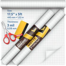 La Llama 850046264498 2pcs Matte Clear Contact Paper Rolls 17.5 Inch X5ft Peel And Stick Multipurpose Use