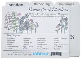 467780-2150 Labeleze 4-by-6-inch Recipe Card Divider Set