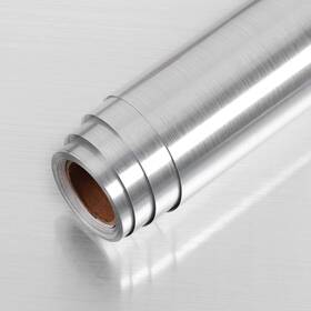 24x160in Lacheery 717066786990 Silver Stainless Steel Backsplash Contact Paper Metal Texture