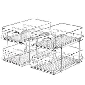 L14-dsn-2 Landneoo 2 Set Tier Clear Organizer With Dividers For Cabinet Shlef Cou... Fast Ship
