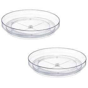 Landneoo L15-tmxzp92 2 Pack 9 Inch Clear Acrylic Lazy Susan Non-skid Turntable Organizer For Cabi