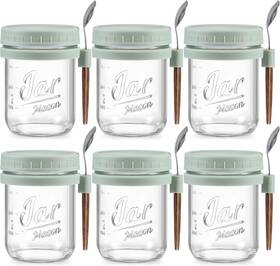 Ymb-x6l Landneoo 6 Pack Overnight Oats Containers With Lids And Spoons 16 Oz Green