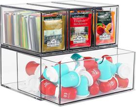 W38-4kafh Lanlisa 4 Tea And Coffee Organizer Storage Acrylic Bag Holder Red