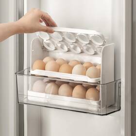 7139902 Lanzylo 3 Tiers Egg Holder For Fridge 30 Eggs Storage Rack Kit