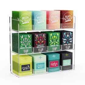 Lfg-ato-9s Laumffon Acrylic Tea Bag Organizer 3 Layers Holder For Packets Wall Moun Lfg-ato-9s Laumffon Acrylic Tea Bag Organizer 3 Layers Holder For Packets Wall Moun