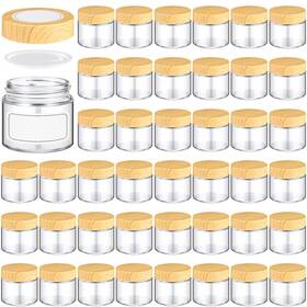 Shu-layhit-1278 Layhit 24 Pcs 2oz/ 60ml Glass Jars With Lids Clear Small Plastic Wo
