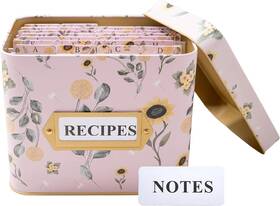 Layne And Jane 196852052103 Recipe Box With 26 A-z Dividers - Note Card Holder Beautiful 4x6