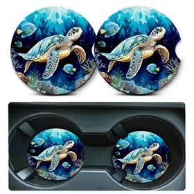 000011 Ldntly Car Coasters For Cup Holders 2 Pack Sea Turtle Holder 2.75 Inch 000011 Ldntly Car Coasters For Cup Holders 2 Pack Sea Turtle Holder 2.75 Inch