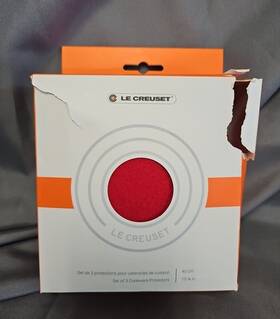 Le Creuset 630870320177 Cookware Protectors Set Of 3 Cerise Cherry Red Protect Pots Pans C