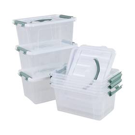 11.14ftftl Leendines 737269782353 6 Pack Small Container Bins Clear Plastic Storage Boxes With Lids