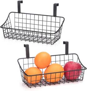 2510x2h Lelecat Basket With Hook Grid Storage Hang It Behind A 2 Pack Black