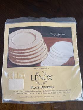 Lenox 094769500024 Vintage Plate Dividers 48 Piece Set Felt Pads China Storage Protectors