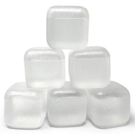 Leonns 060666692402 Extra Large Reusable Ice Cubes 2.2 Inch Sq. 6-pack - Bpa Free Plastic Great F