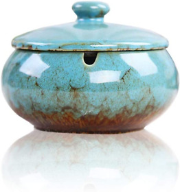 Lependor Ceramic Ashtray With Lids Windproof Cigarette For Indoor Or O Lependor Ceramic Ashtray With Lids Windproof Cigarette For Indoor Or O
