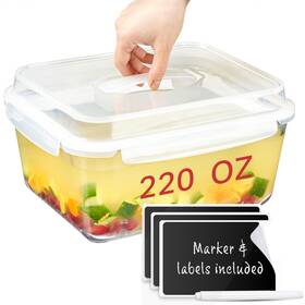 Rv908 Leraze Extra Large Oven Safe Glass Food Storage Container With Airtight Locking Lid