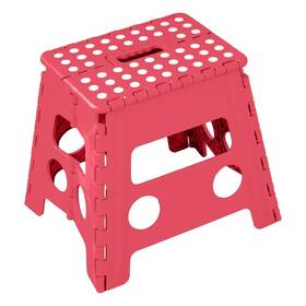 Lexi Home 832174162843 12 Inch Folding Step Stool With Handle - Heavy Duty Plastic