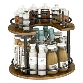 Susan-rw-1 Liaisimi 2 Tier Lazy Susan Organizer 2-tier Spinning Spice Rack With Stable Carousel B